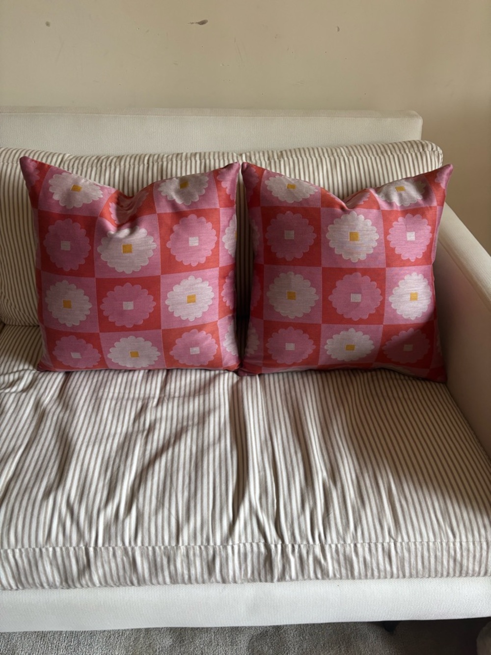 Set of 2 Pink Floral designer pillows